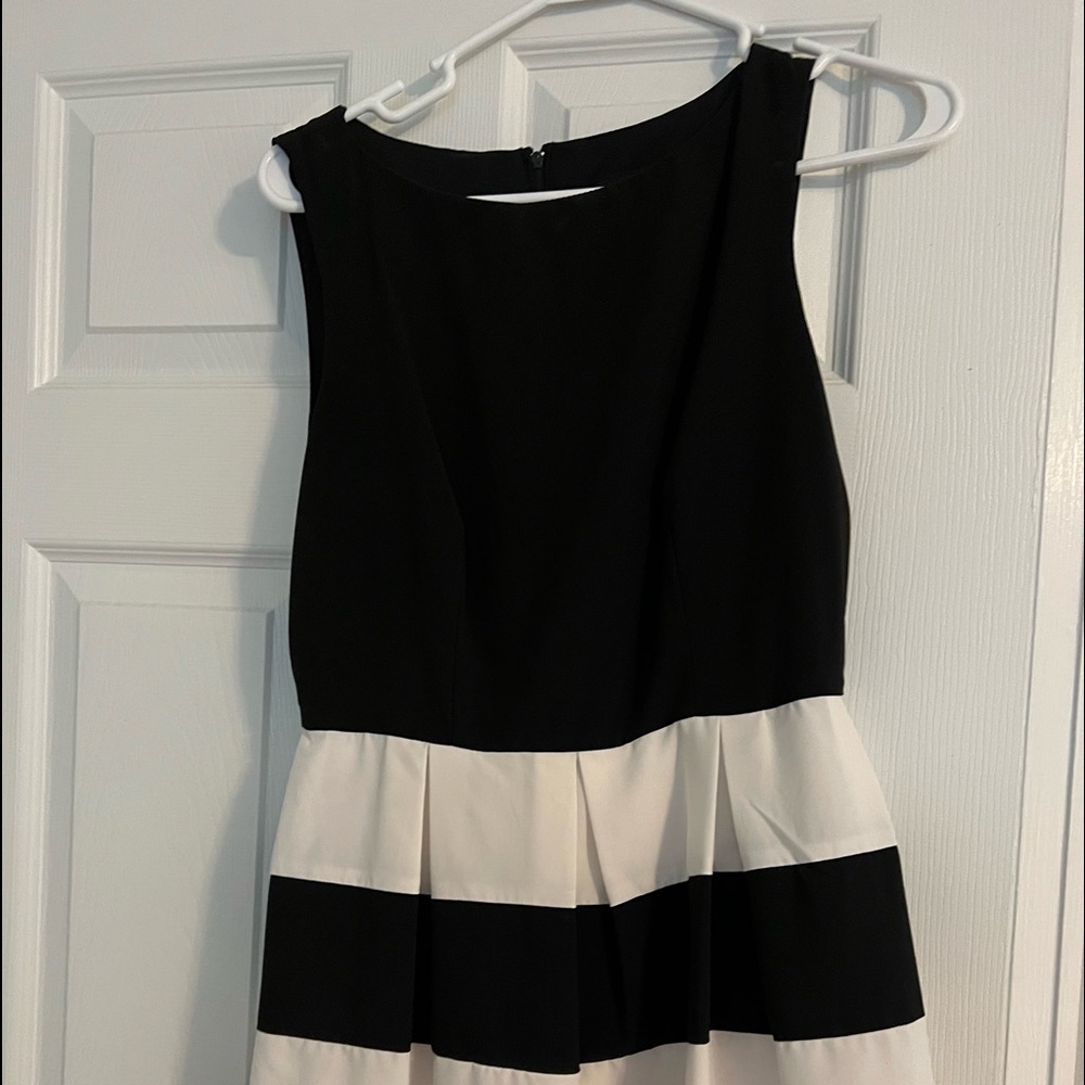 Black and white striped skater dress
